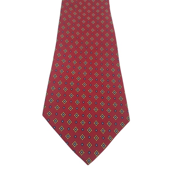 Tommy Hilfiger Men Tie Necktie Designer Luxury Two-Tone Red Blue Business Casual - Picture 2 of 12
